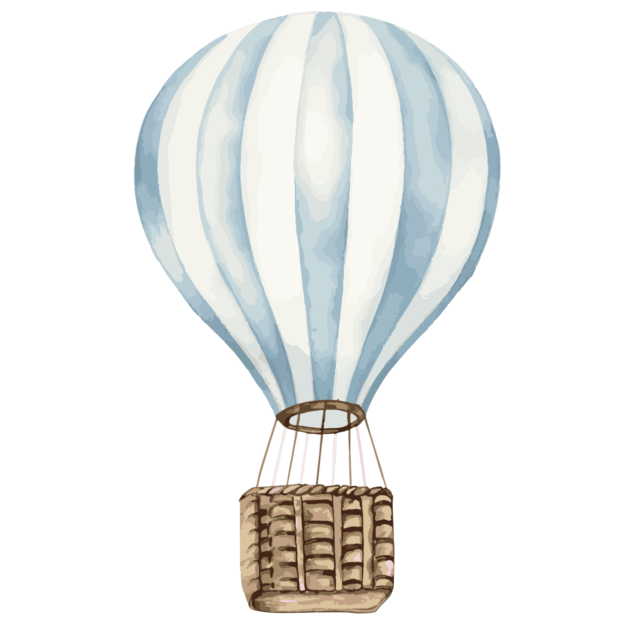 Watercolour hot air balloon cut out blue cm clipart free