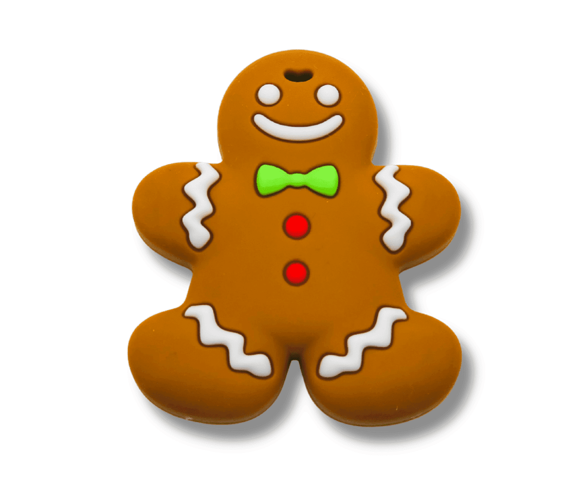 Gingerbread man teething toy teether ring sil chewable clipart transparent