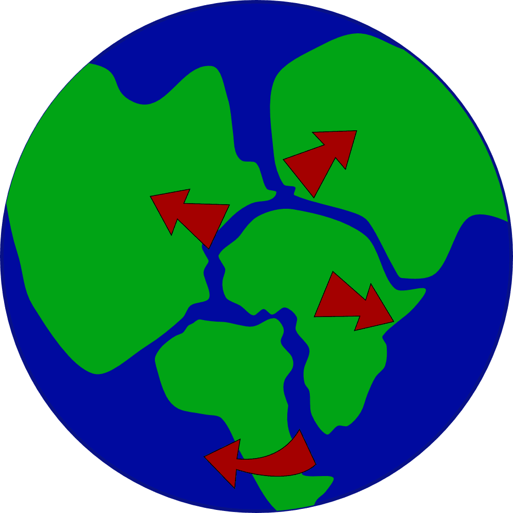 Map linelabels clipart earth with continents breaking up transparent