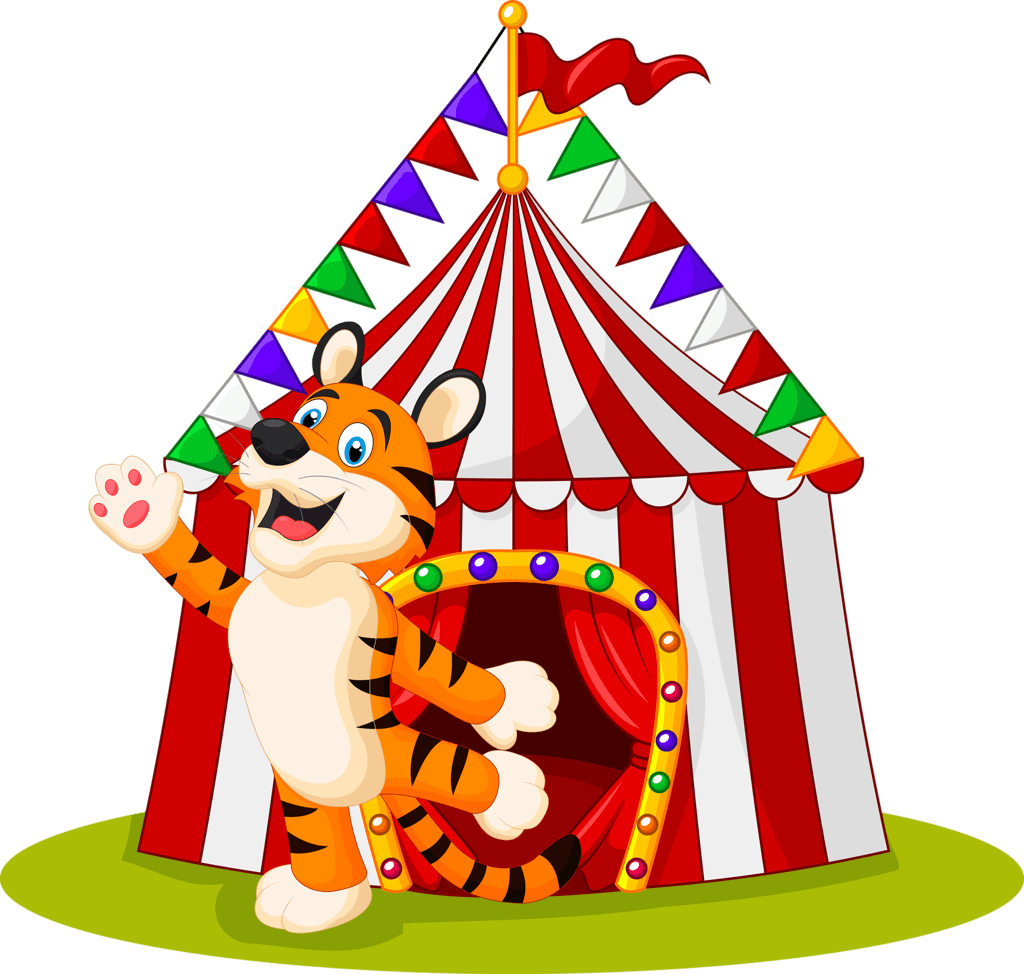 Carnival circus elephant vector clipart large size image