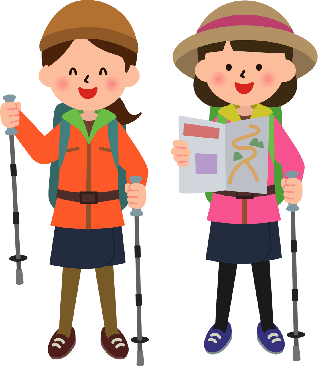 Hiking hiker women vector clipart images