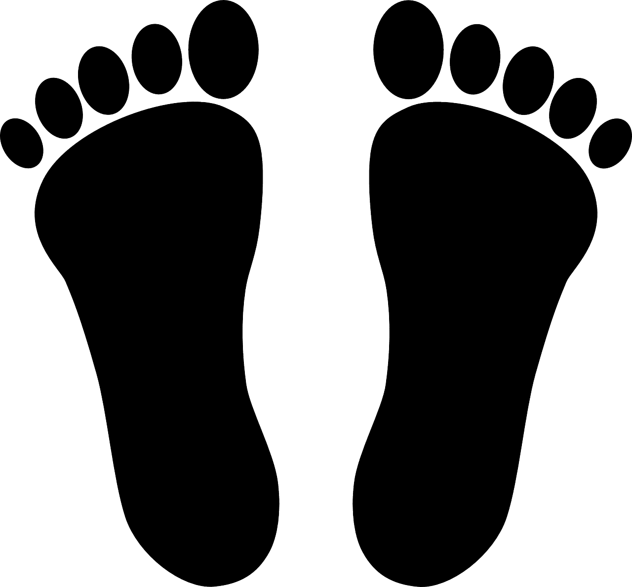 Feet foot prints toes vector graphic clipart