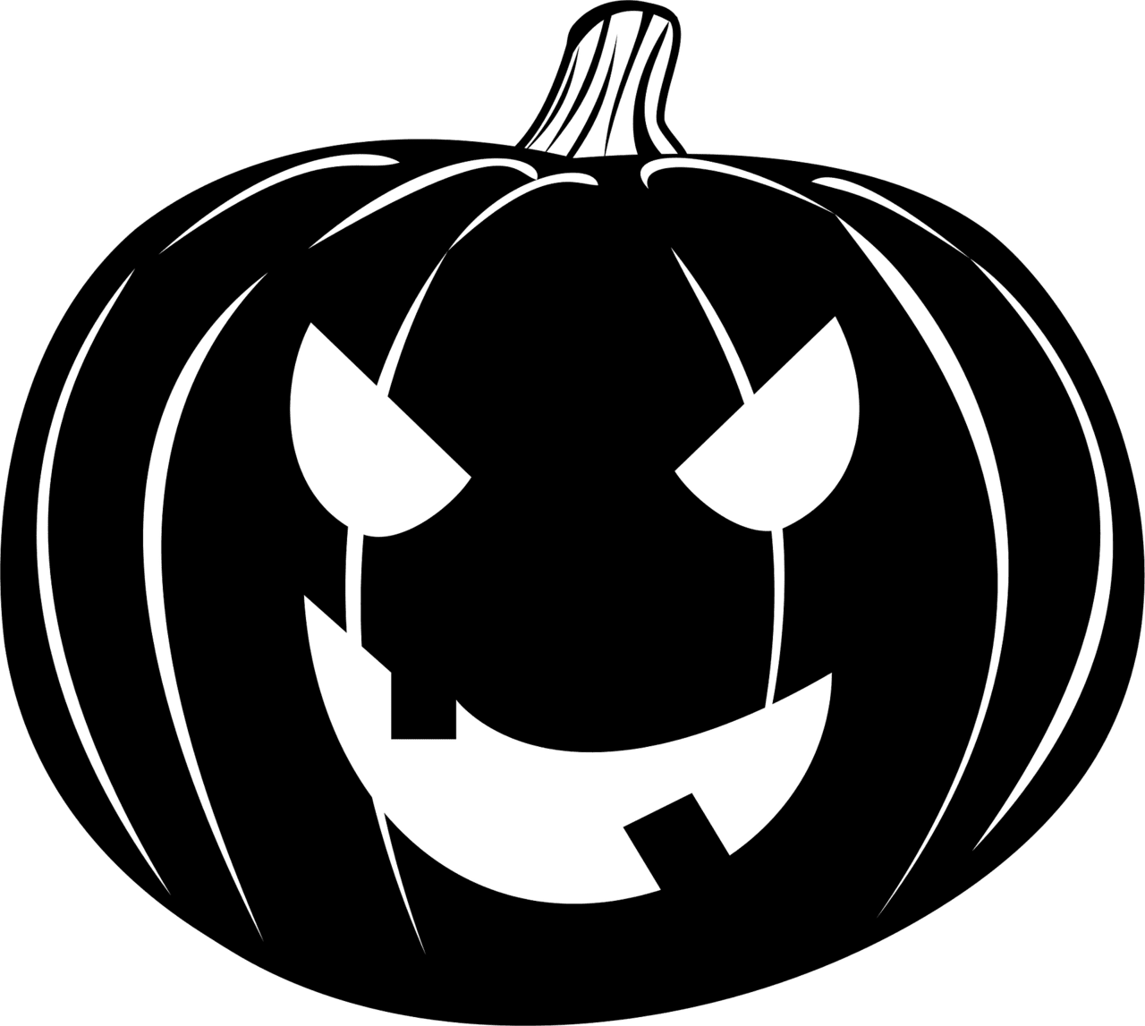 Pumpkin black and white jack lantern vector clipart images