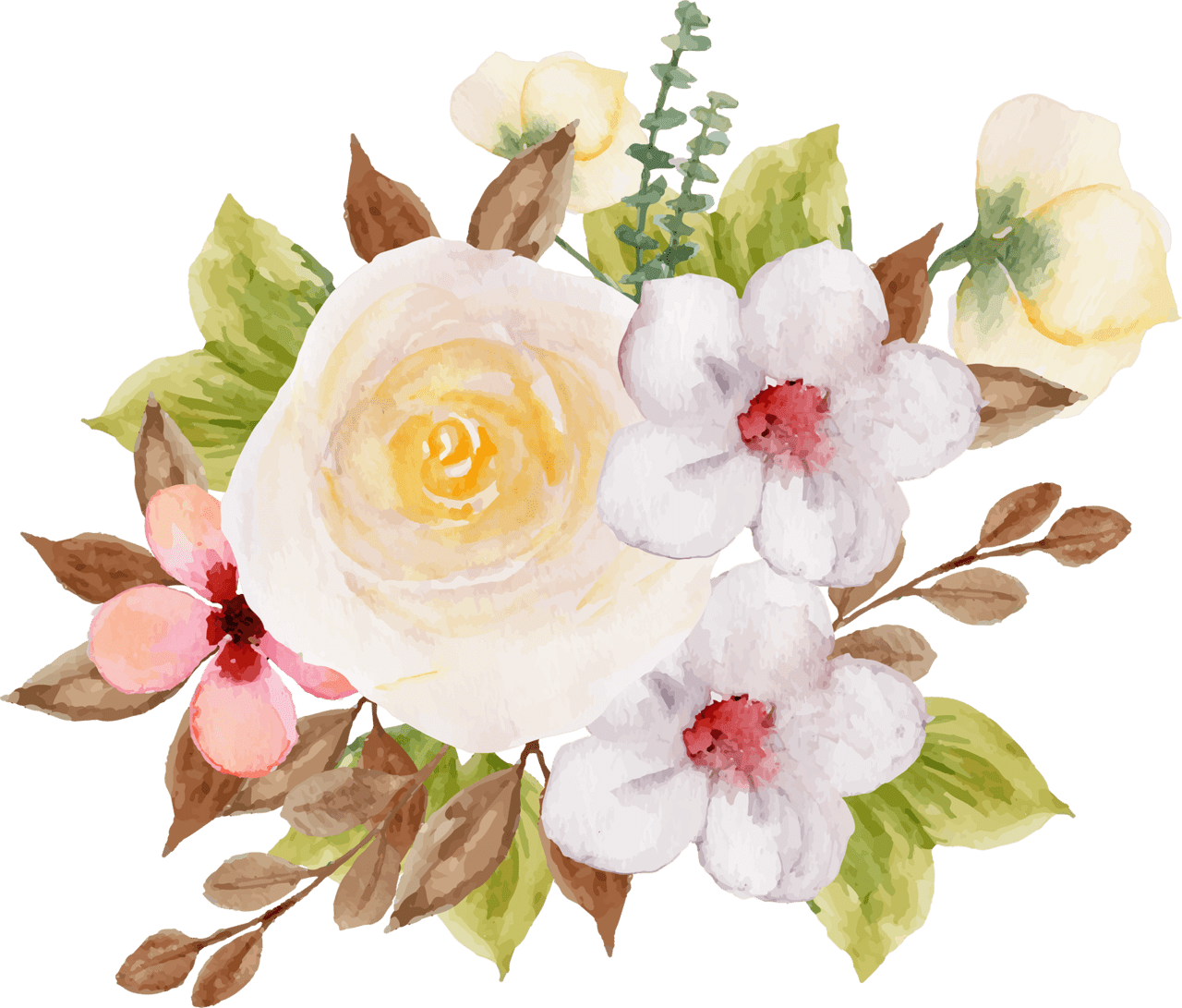 Flower bouquet beautiful floral collection vector clipart