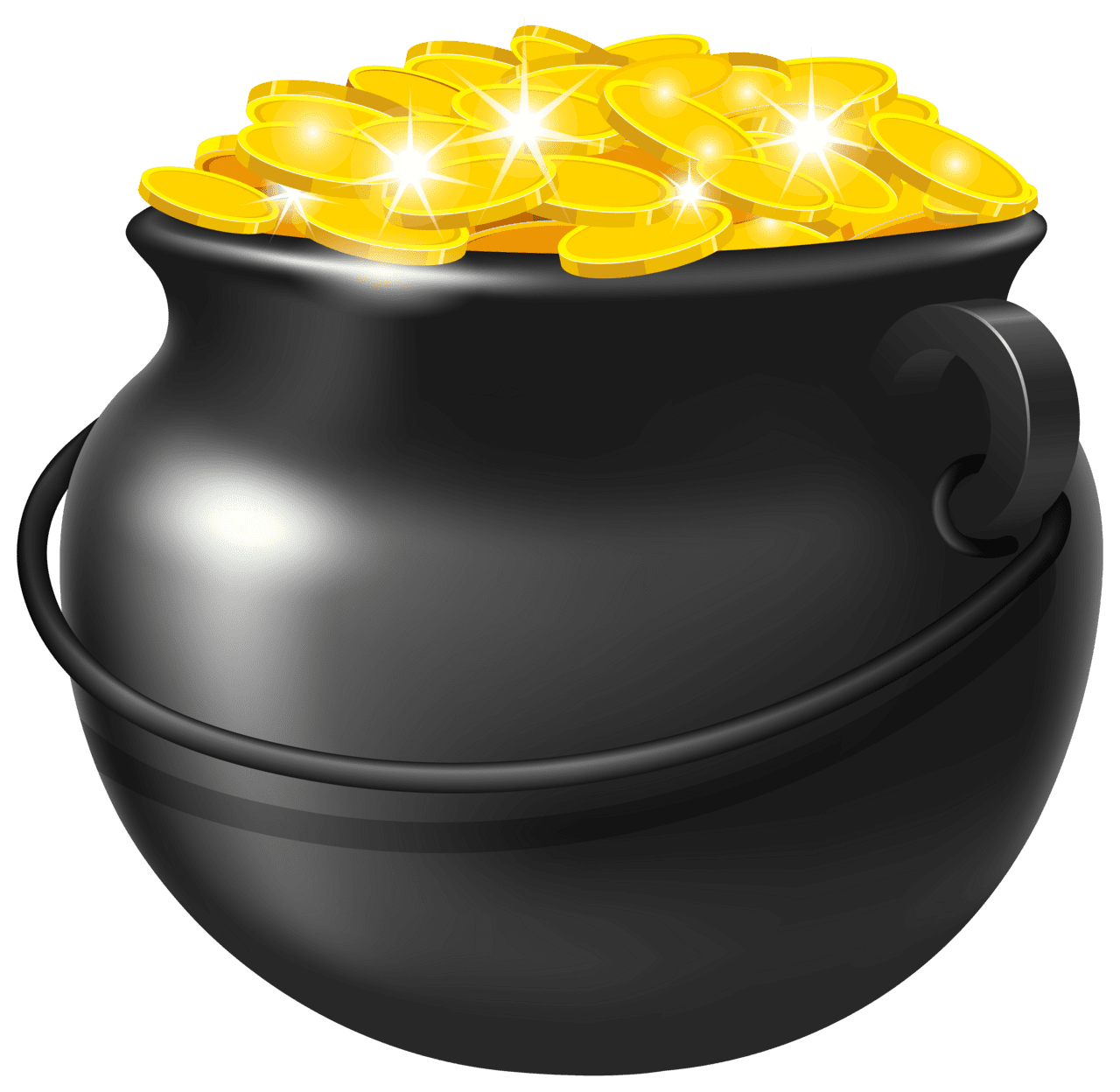 Black pot of gold clipart image