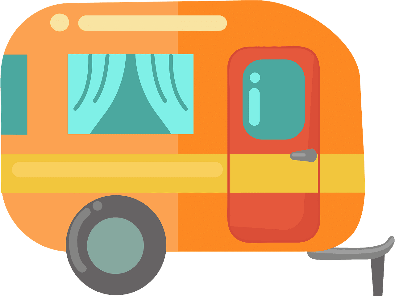 Camper camping trailer vector clipart images 3