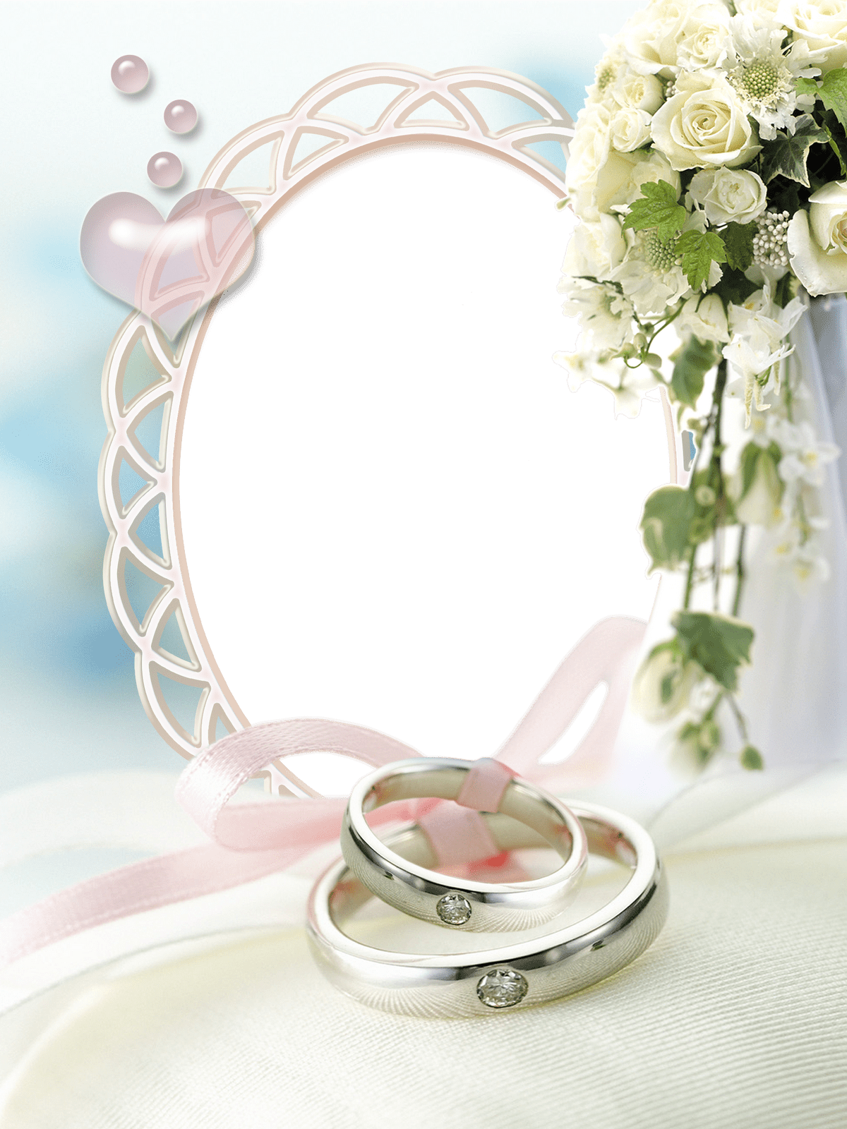 Wedding ring photo frame clipart