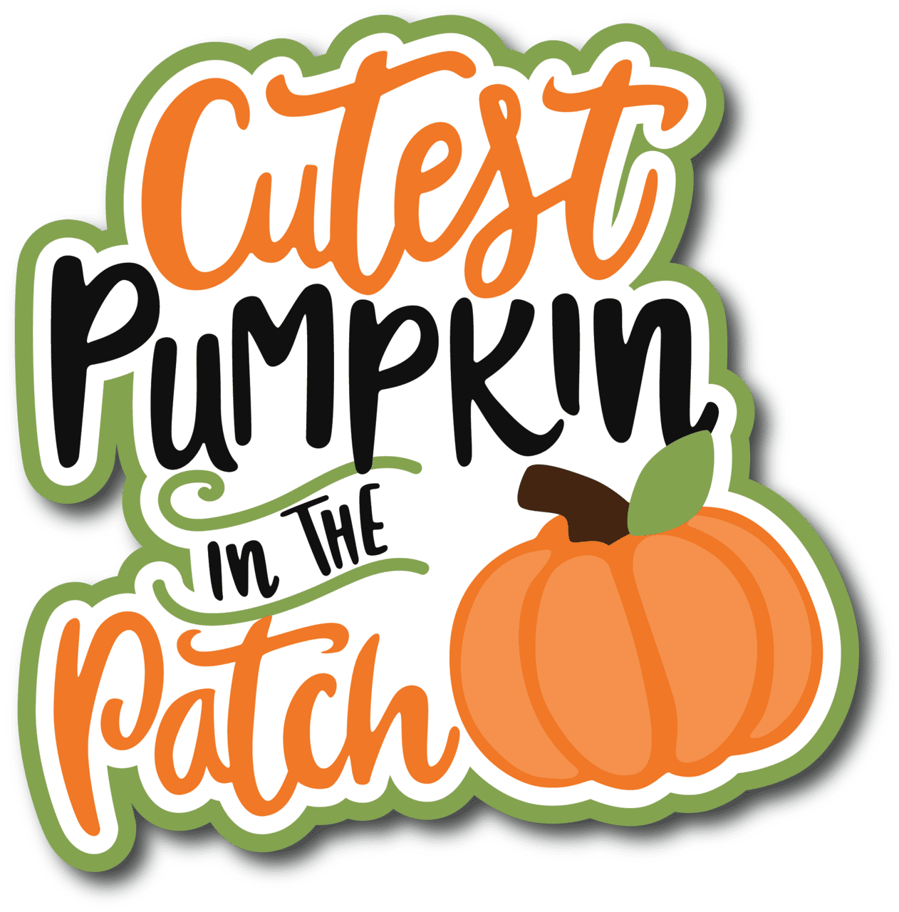 Pumpkin patch cutest in the scrapbook page title sticker clipart background
