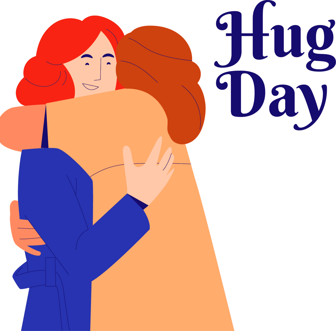 Happy national hug day friends hugging clipart picture