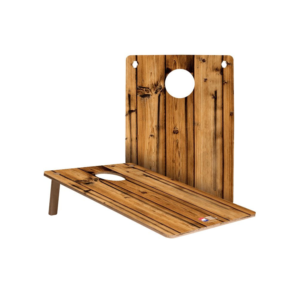 Weathered barn wood jamboree cornhole boards clipart vector