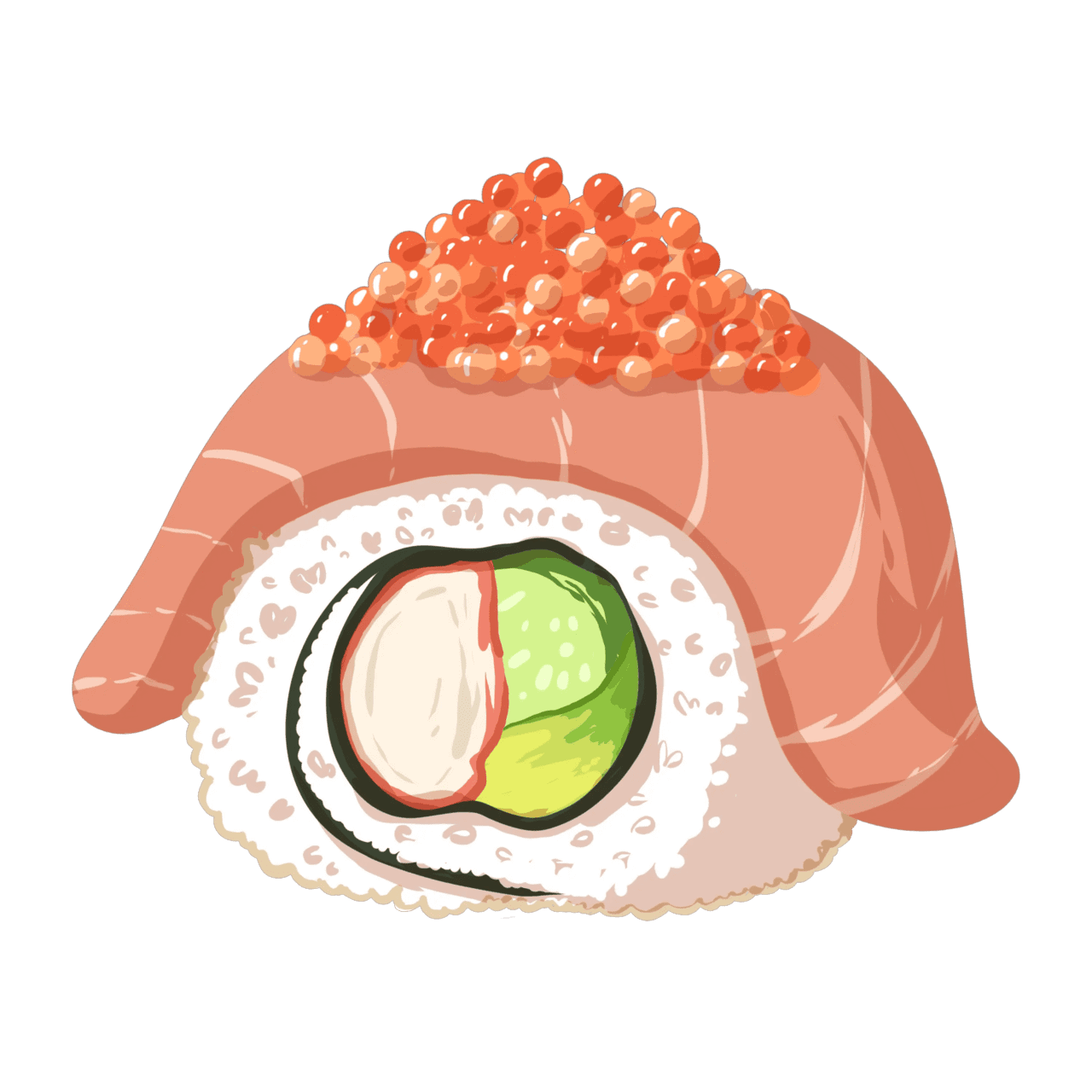 Sushi california sunrise roll clipart background