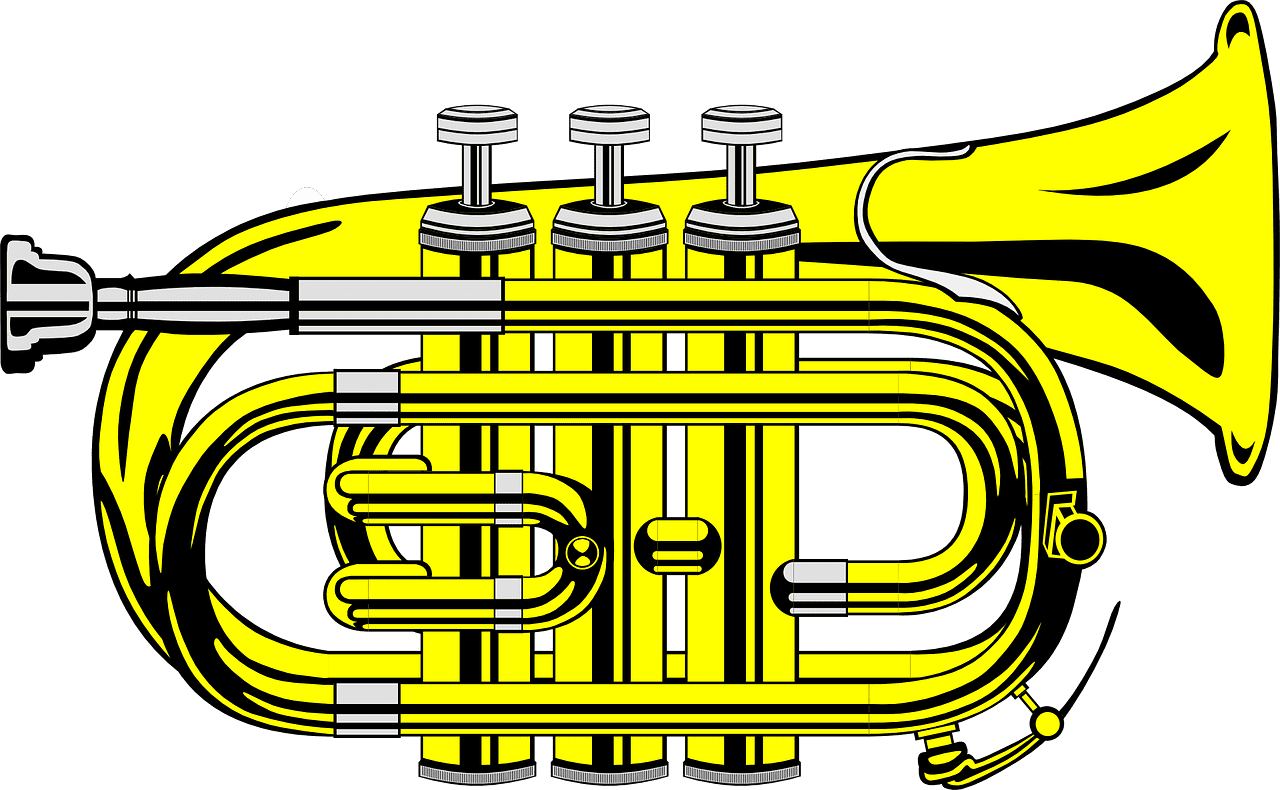 Trumpet music brass vector graphic clipart 2