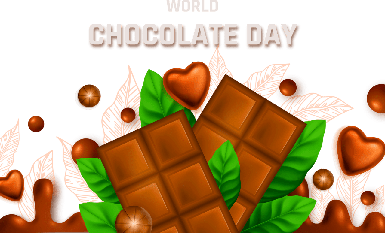 World chocolate day hand drawn poster design clipart photo