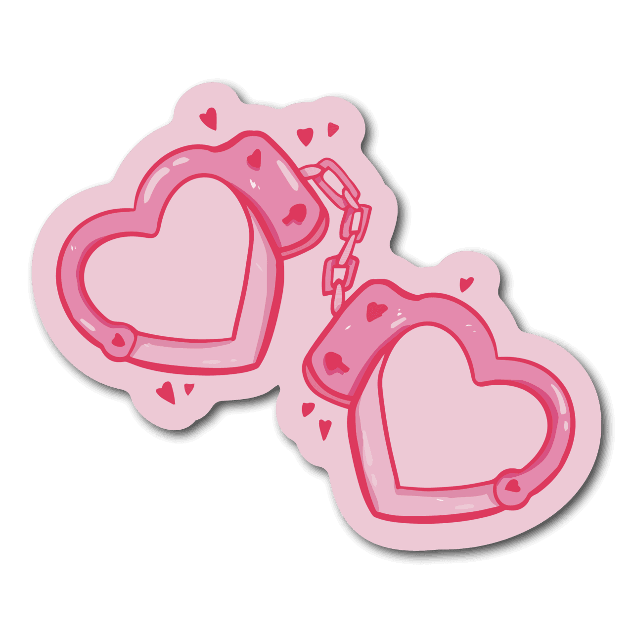 Mini heart handcuffs sticker pages peaches clipart picture