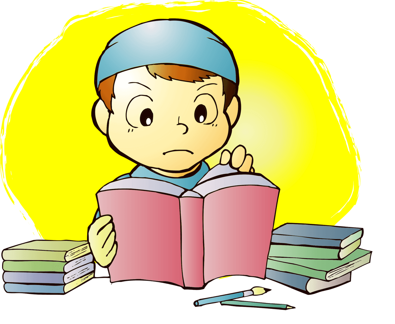 Read ing book to study vector clipart images