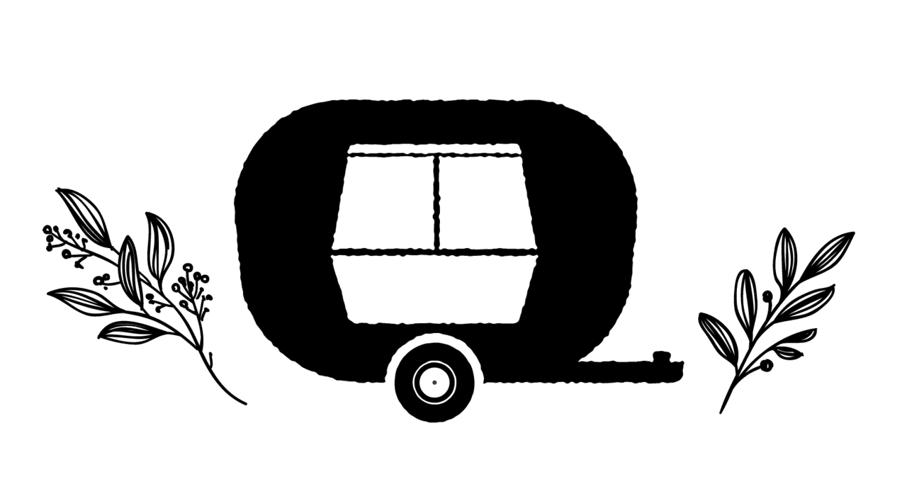 The little black camper clipart vector