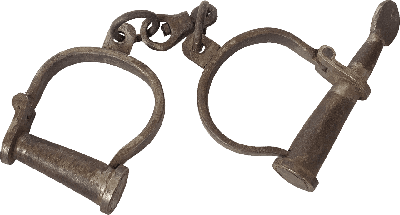 Old antique handcuffs clipart free