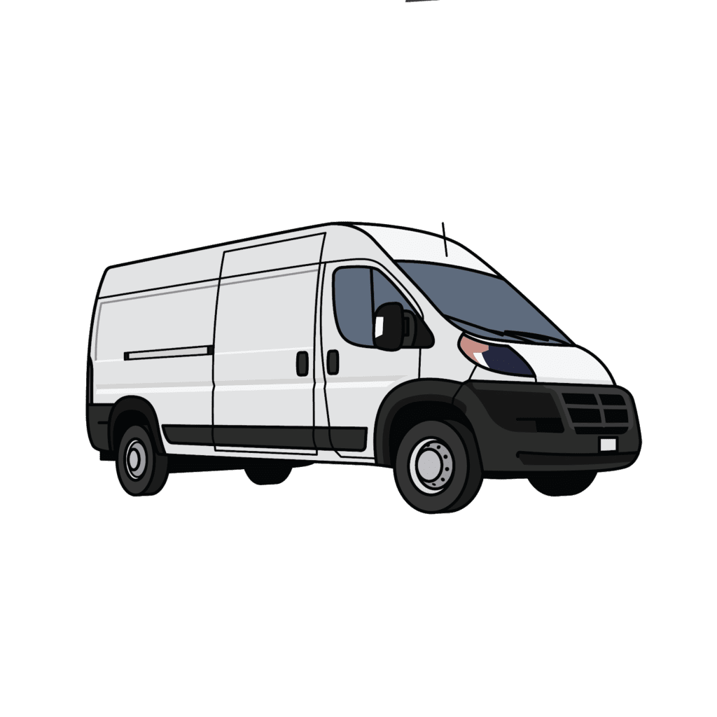 Camper choosing your dream van divine the road clipart image