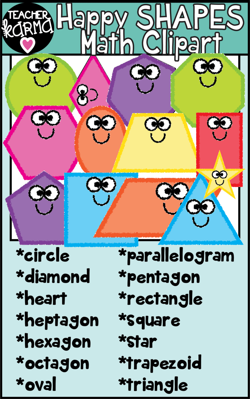 Math shapes geometry clipart image