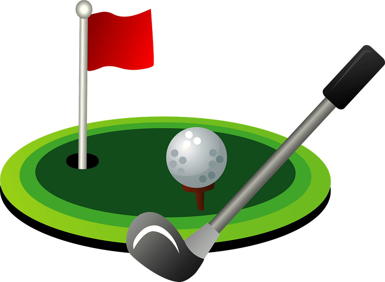 Golf club and ball vector clipart images