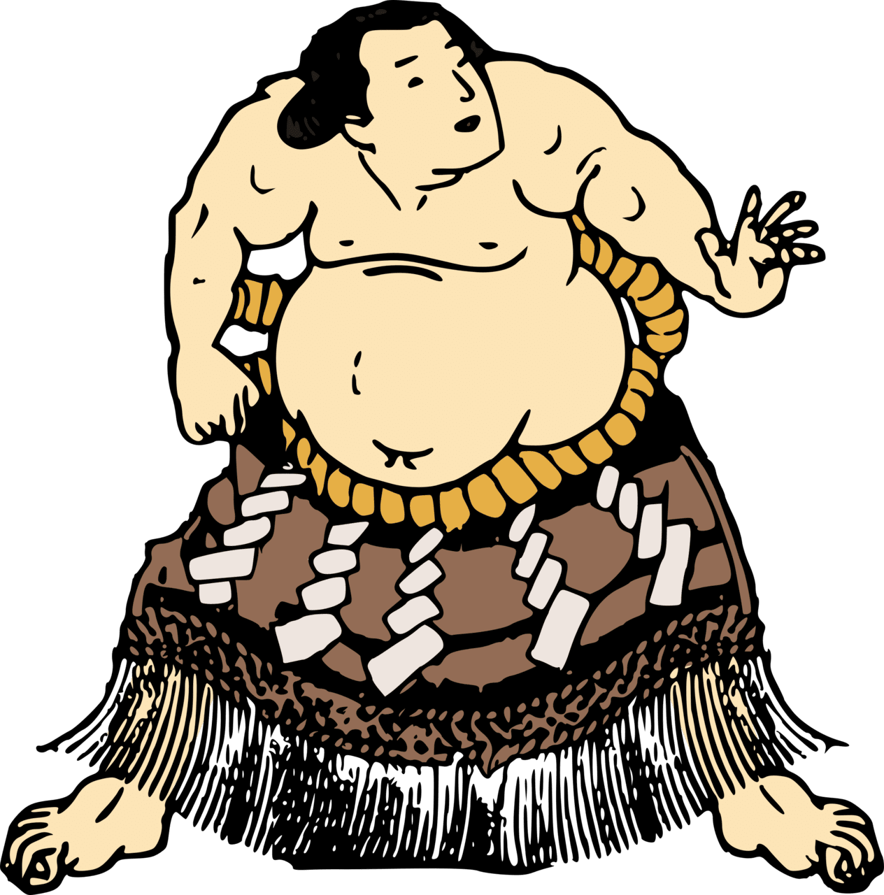 Wrestling sumo wrestler hand out clipart image