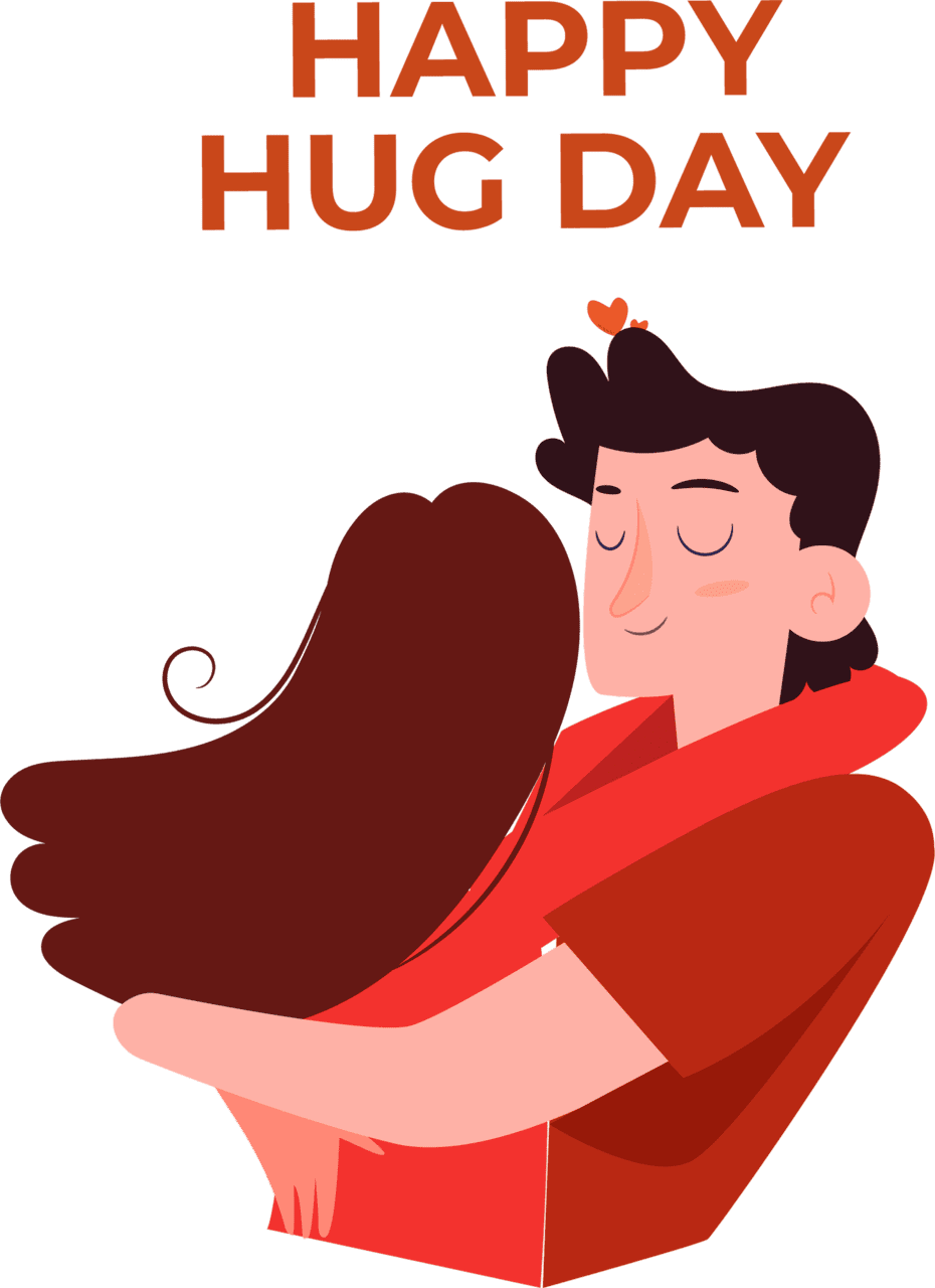 Hugging couple hugg lov happy hug day vector clipart