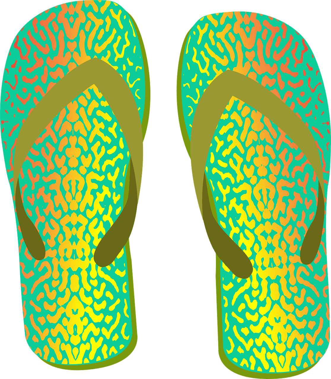 Flip flop bathing shoes beach vector graphic clipart