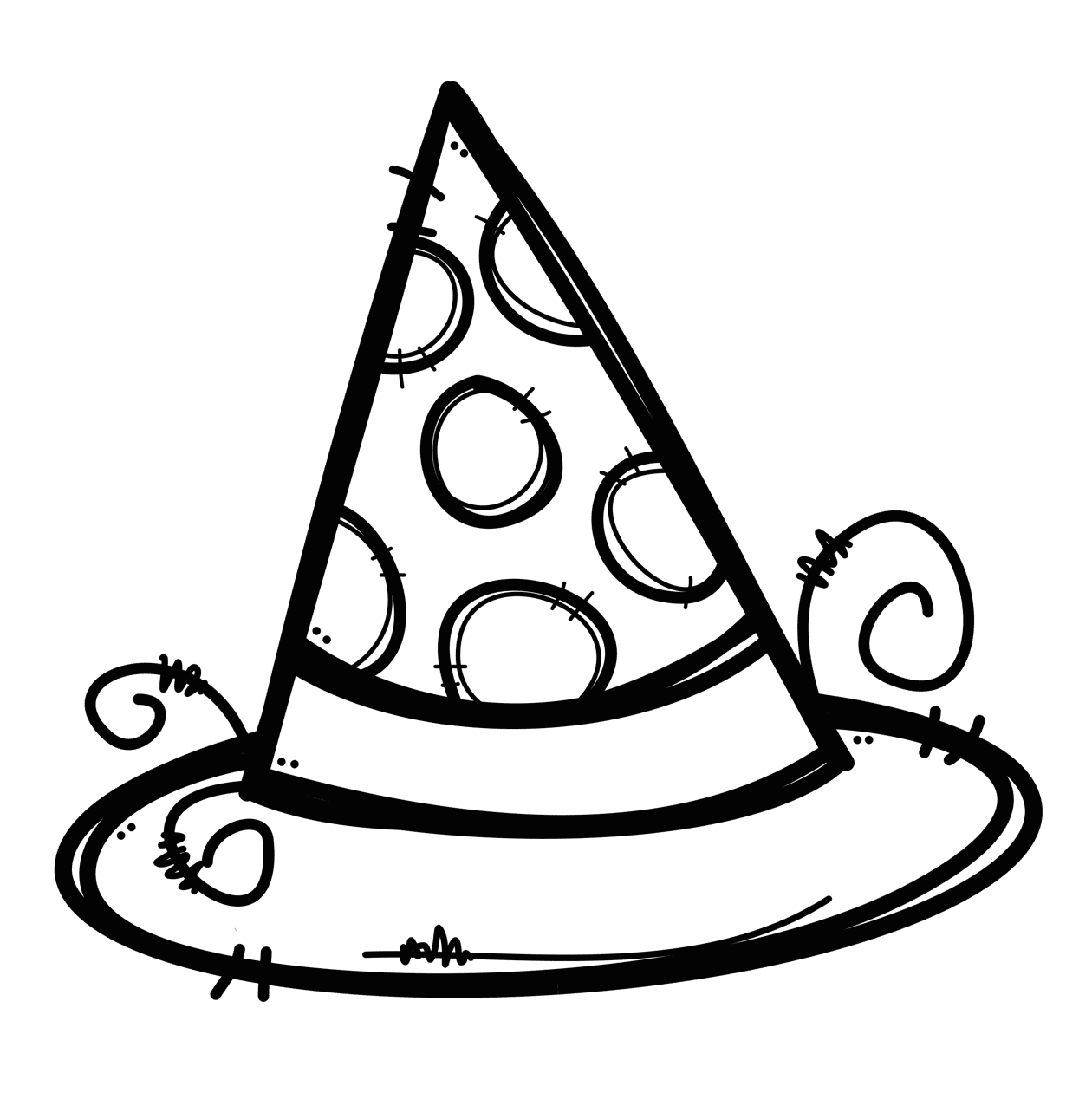 Witch hat pin page clipart logo 3