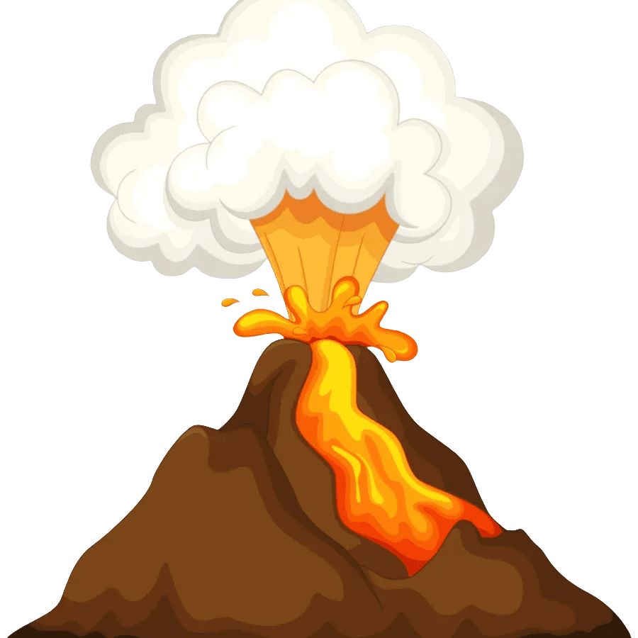 Volcano vulc clipart transparent