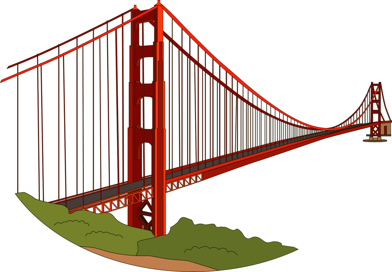 Golden gate bridge vector clipart images 2