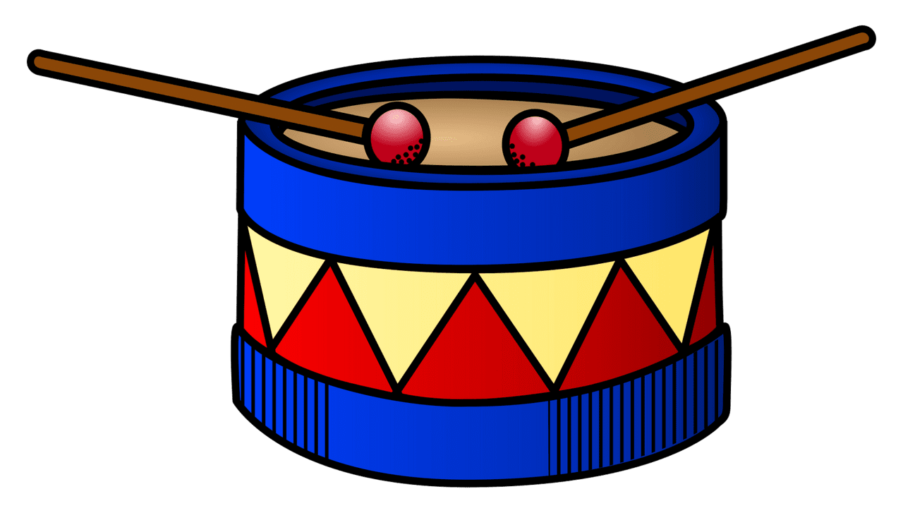 Kid drum and sticks vector clipart images