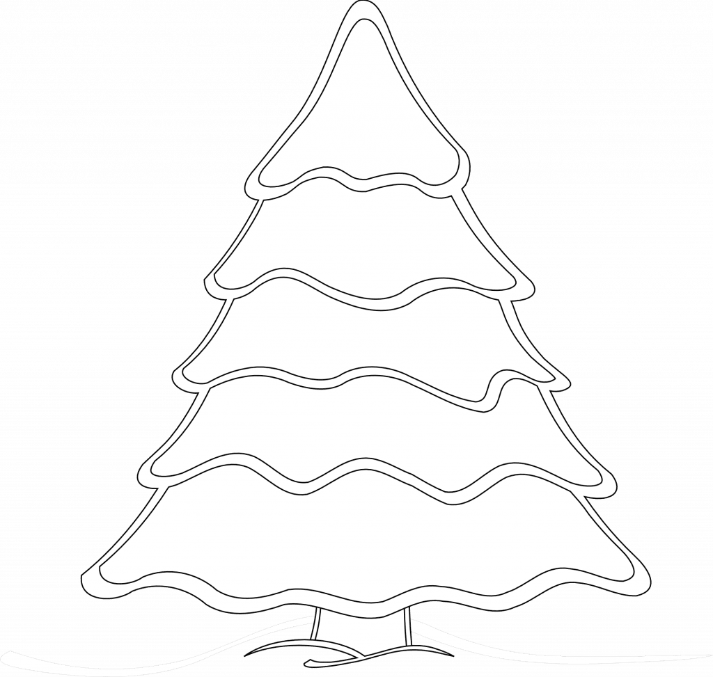 Christmas tree black and white decorated in silverdecorate vector image with no background clipart