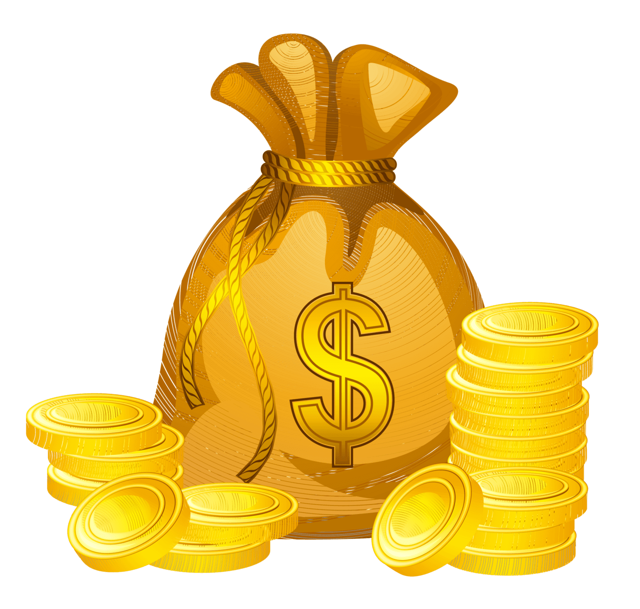 Money bag coin clipart image