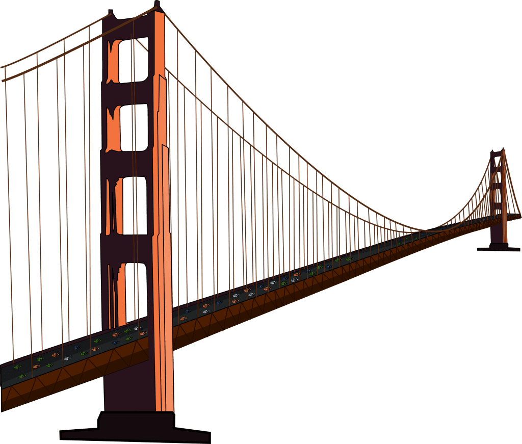 Golden gate bridge clipart san francisco oakland bay suspension clip art