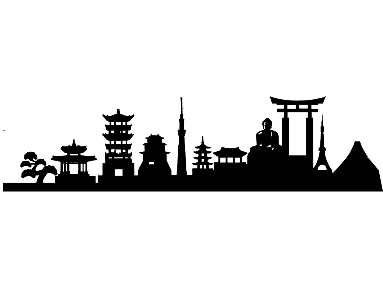 City japan skyl vector clipart