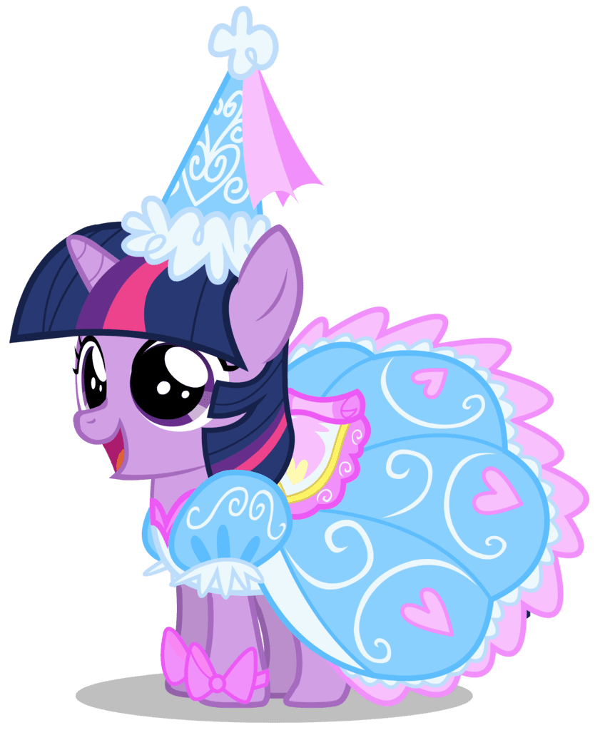 Safe artist mixermike twilight sparkle pony unicorn bow bowtie clothes cute dress female filly foal froufrou glittery lacy outfit happy hat hennin high res open mouth clipart picture