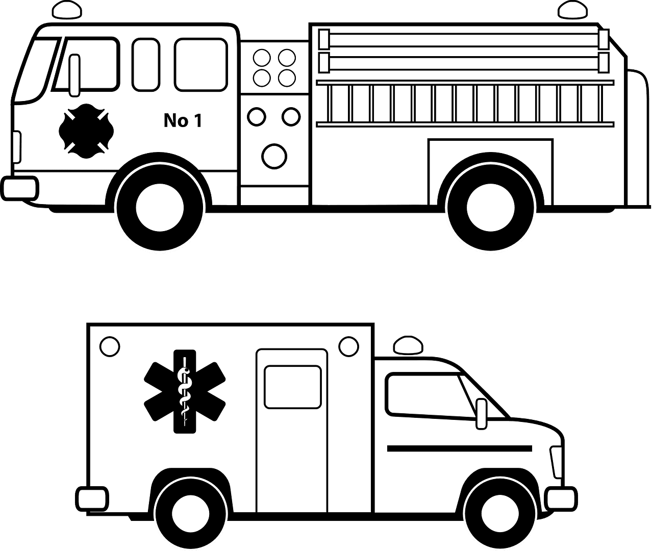 Ambulance emergency fire vector graphic clipart