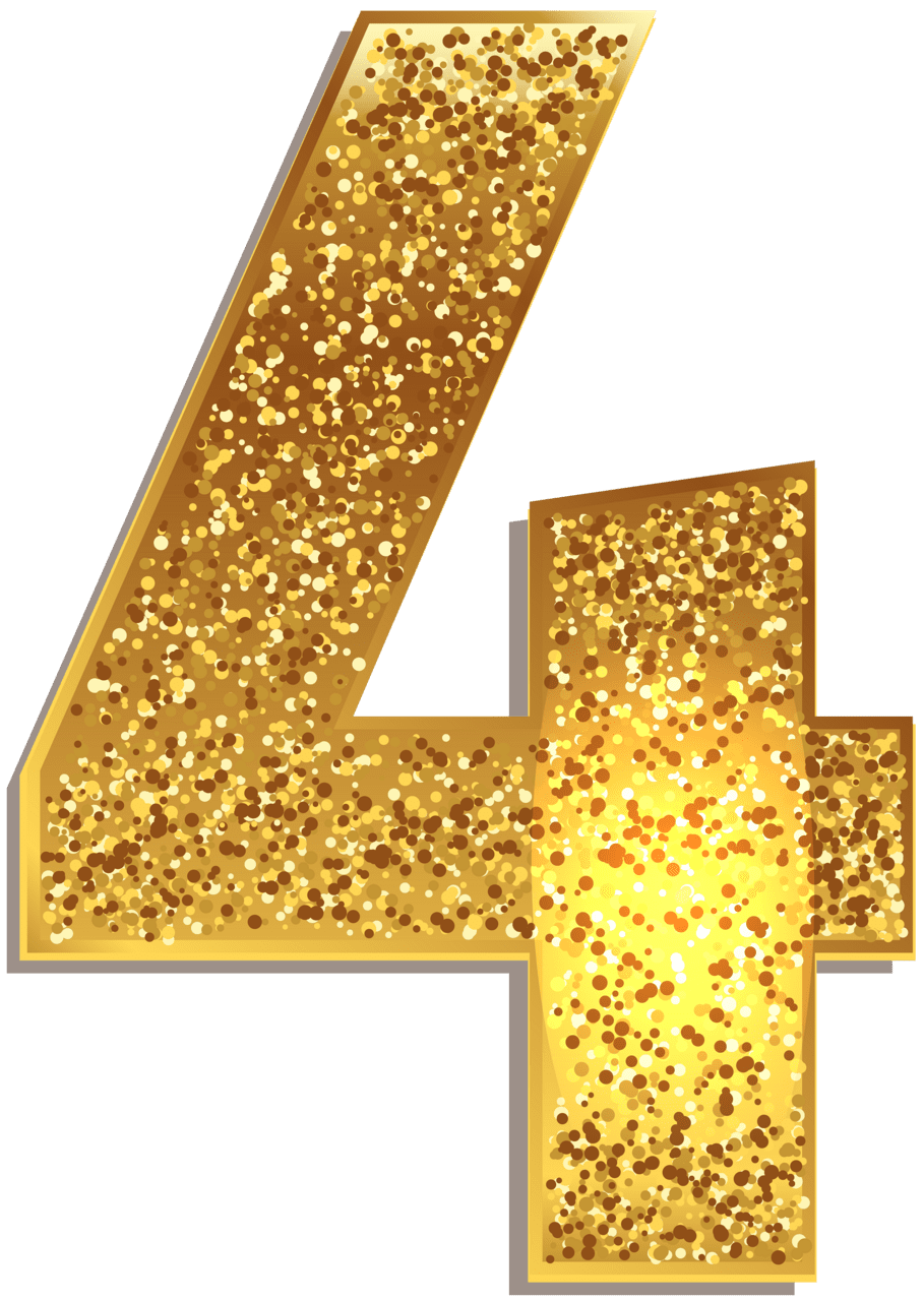 Sparkle number four gold sh clipart image