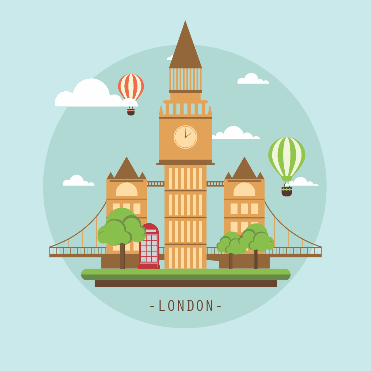 City london landmarks clipart vector