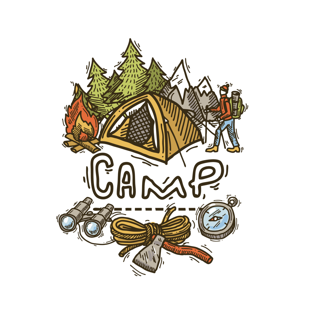 Camp hik clipart transparent