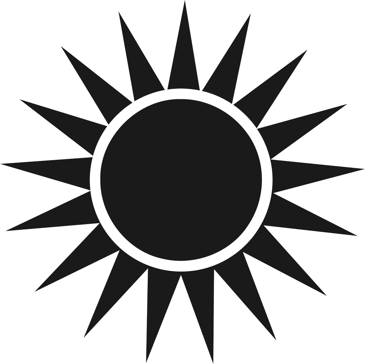 Sun black and white the vector clipart