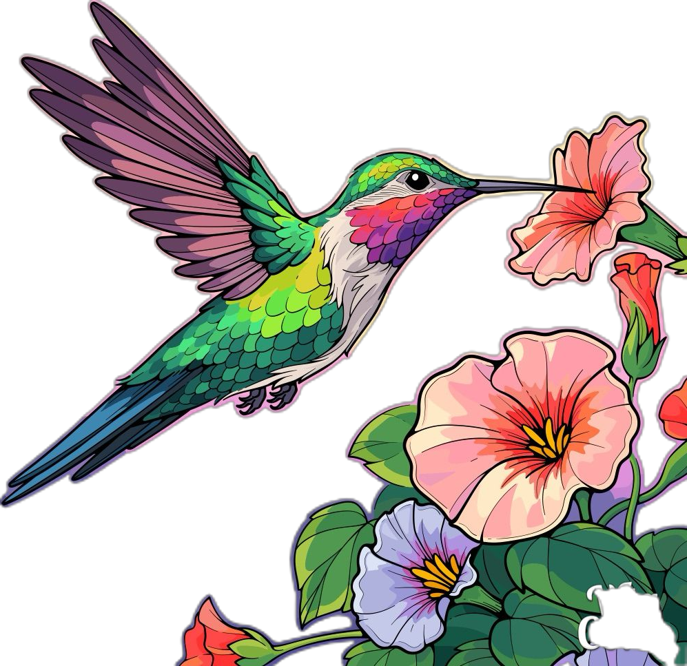 Hummingbird pin page clipart photo 3