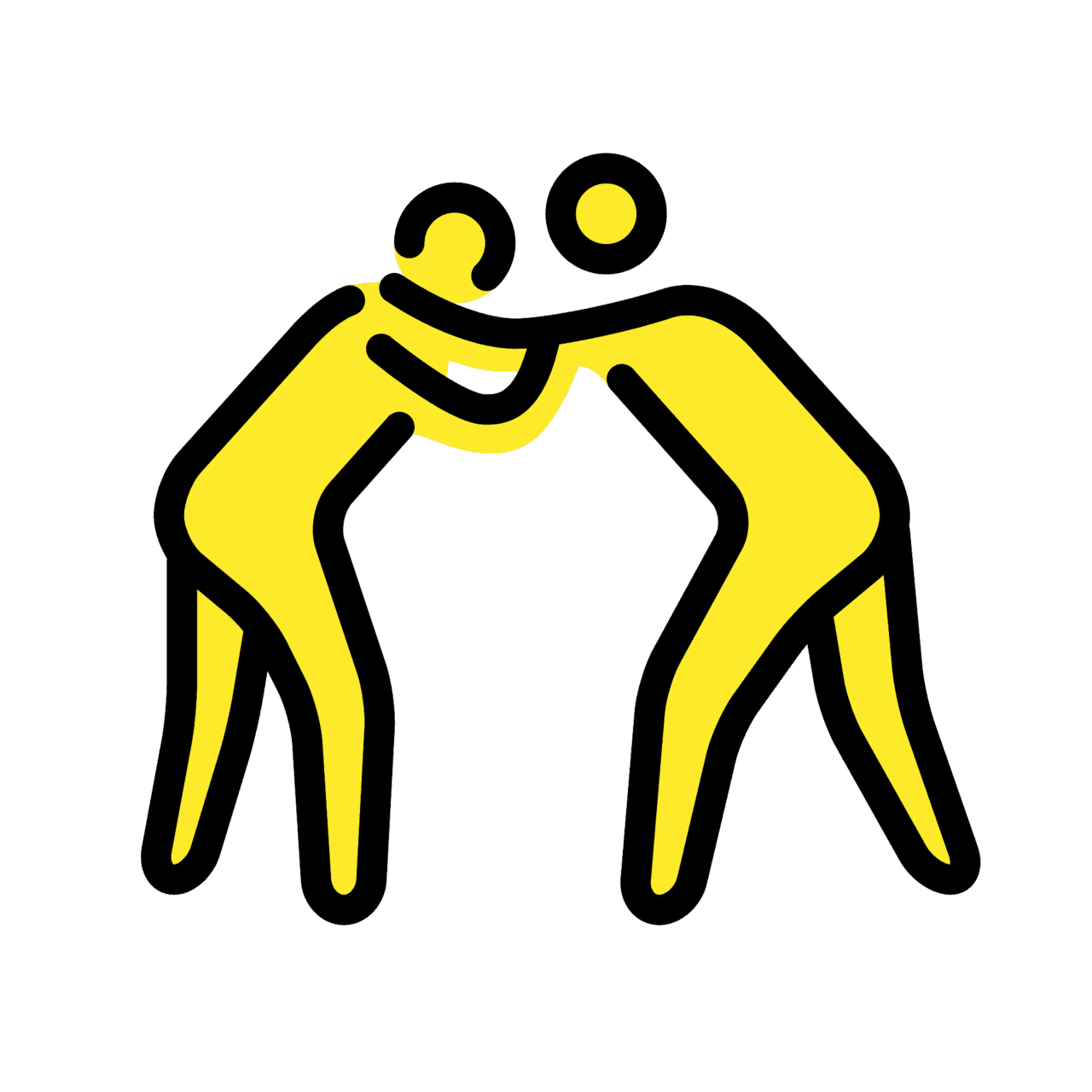 People wrestling vector emoji clipart 2