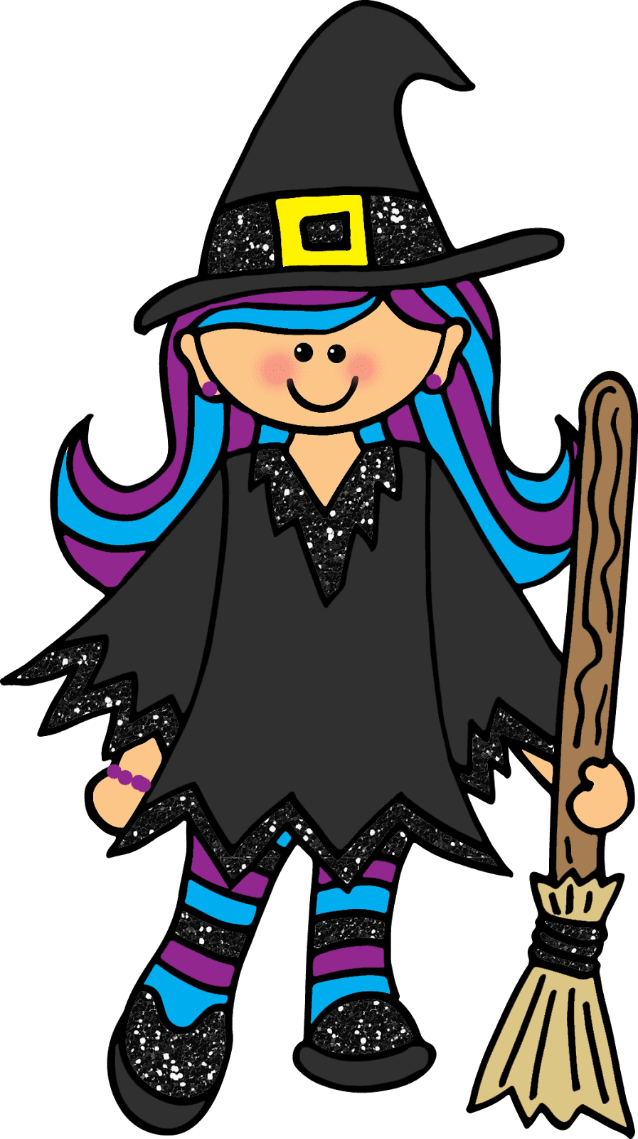 Witch hat pin page clipart background