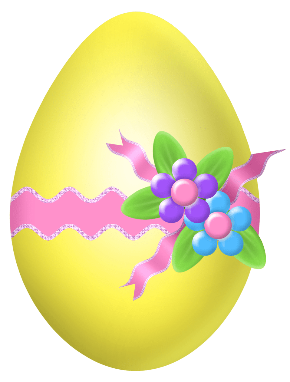 For egg easter yellow with flower decoration ipart picture clipart