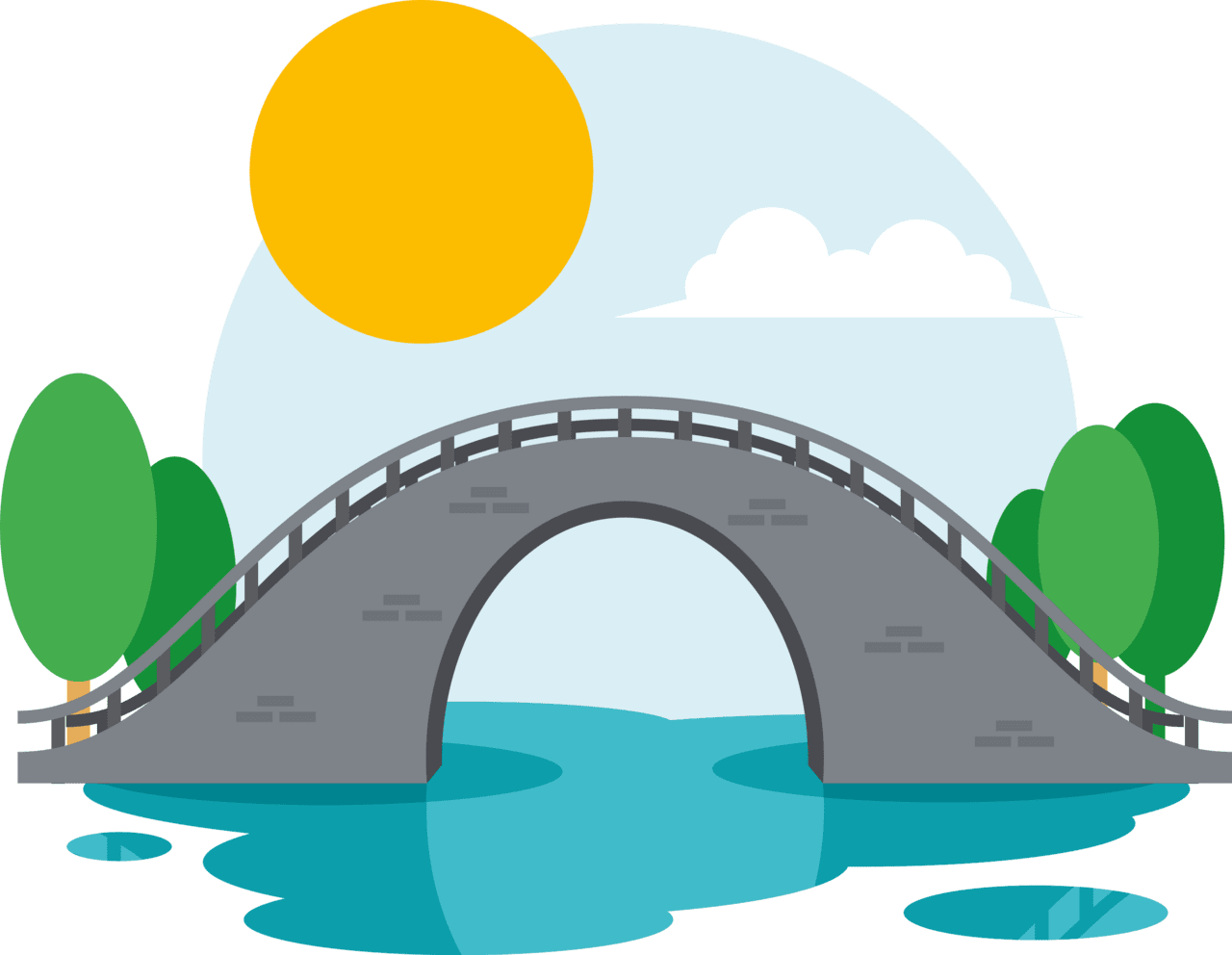 Stone bridge vector clipart images