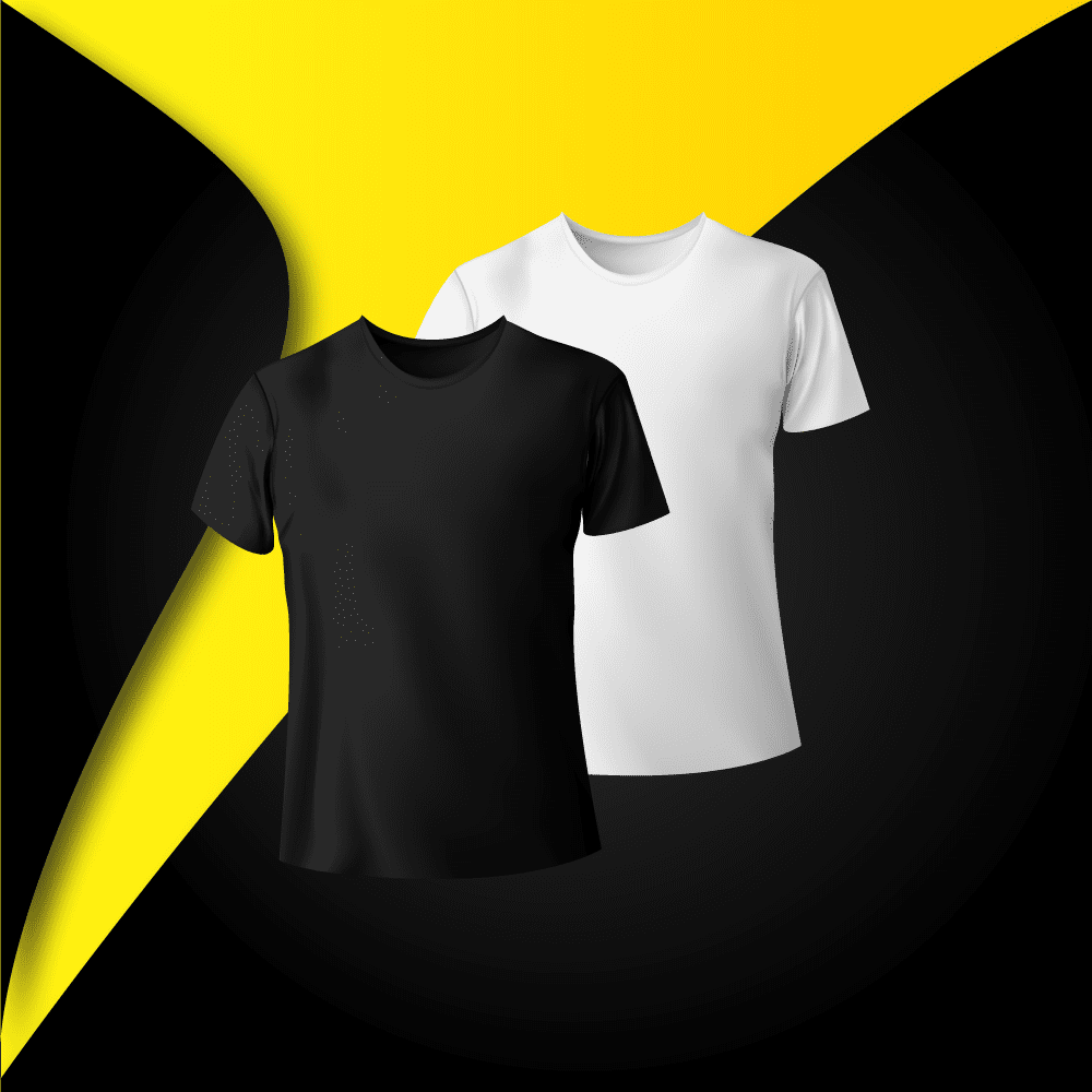 Clothing mens realistic black and white shirt mockups vector image clipart