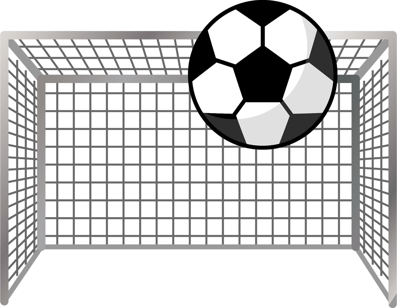Soccer ball and goal vector clipart images