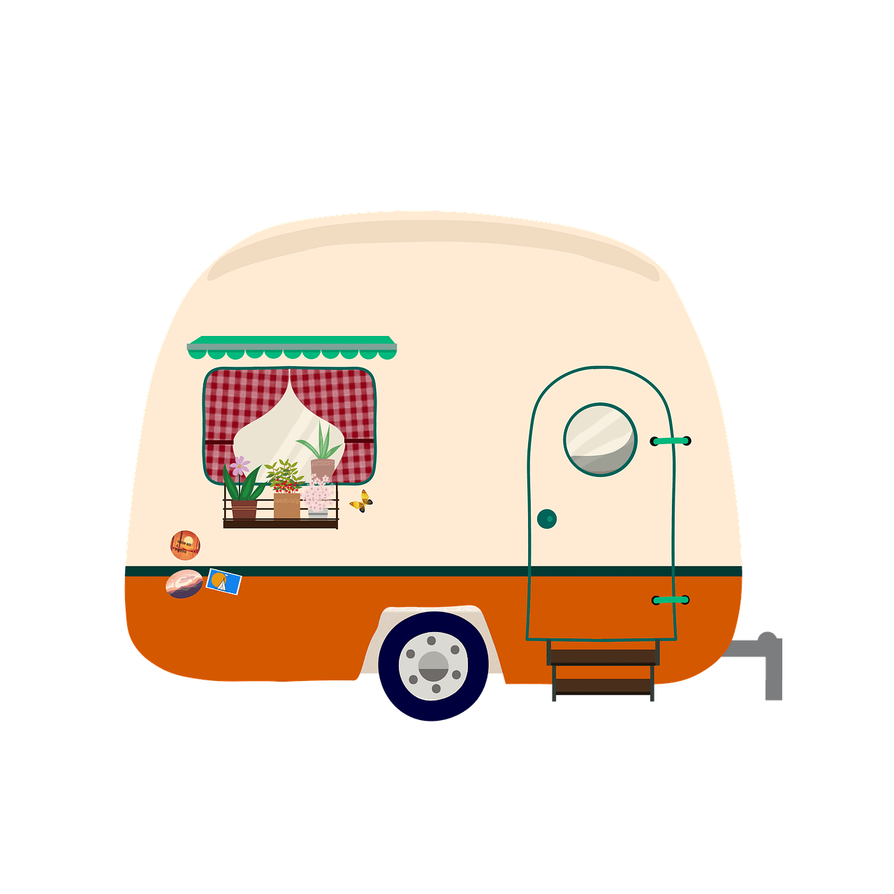 Camper caravan motor home mobile image clipart