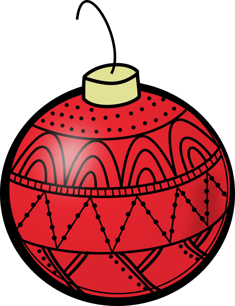 Christmas bulbs pin page clipart image 2